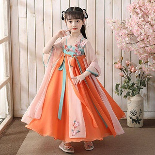 Hanfu Chinese Style Ethnic Tang Suit Girls Costume