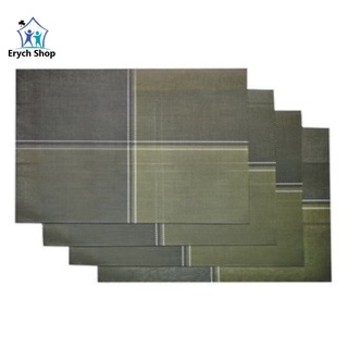 Stripes Placemats, Heat-Resistant Stain Resistant Anti-Skid Plastic PVC Table Woven Mat