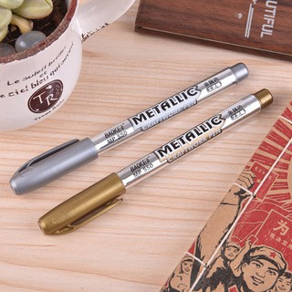 DIY Crafting Metallic Pen Gold Silver Plastic Marker Painting Metallic Pens