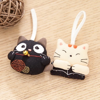 ❍◐New Qi Le Cat Pure Cotton Fabric Handmade Patchwork Cute Cartoon Zipper Head Pendant Bag Zipper Ornaments 222322