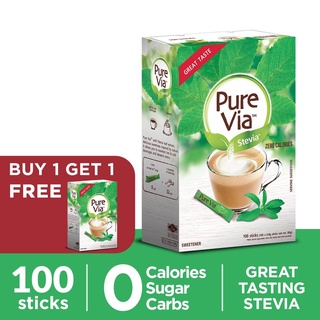 Pure Via Stevia 100 Sticks - Buy 1 Get 1