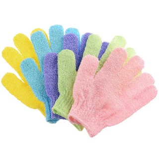 Kumopet Exfoliating Gloves Shower Body Brush Fingers Bath Towel Peeling Mitt Body Scrub Gloves Bath Sponge Spa Shower
