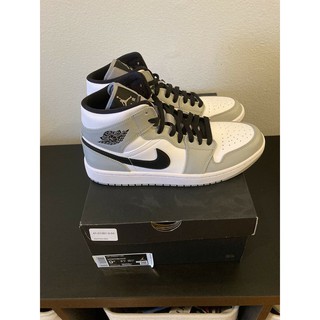 ▬◇▧Readystock Nike Air Jordan 1 Mid Light Smoke Grey Black AJ1 Basketball shoes 554724-092
