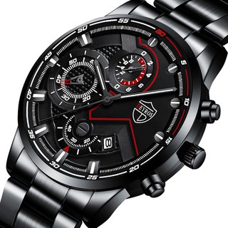 ♝✢✓Luminous men s stainless steel watch men s fashion casual calendar quartz watch DEYROS watch spot