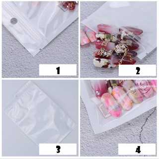100pcs Flat Ziplock Pouch White Back W/Clear Front Resealable Plastic Ziplock Bag (6)