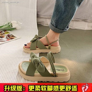 ◐๑Size 35-43 Large size women s shoes net red sandals female students thick-soled Roman flat shoes 41 fairy beach shoes tide 42 (6)