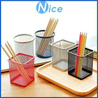 N437-Round/Square Office Pen Container (Metal Mesh)