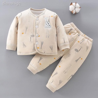 Baby cotton-padded clothes set thick quilted winter cotton-padded clothes winter clothes 0-1 years old 2 newborn clothes men and women baby padded jacket