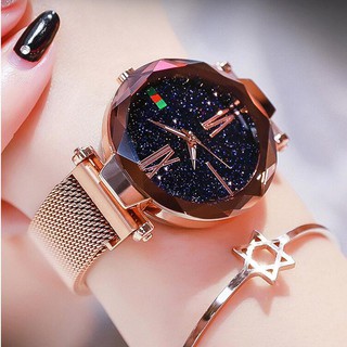 Women Starry Watch Magnetic Buckle Stainless Steel Watch