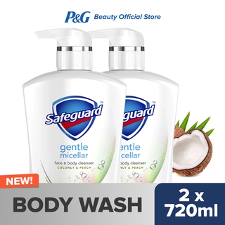 Safeguard Gentle Micellar Bodywash Coconut and Peach (720ml) Duo