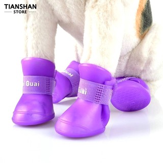 Color Pet Dog Shoes Rain Snow Anti-slip Boot Footwear