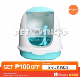 Cat Litter Box with Cover and Scooper (1)