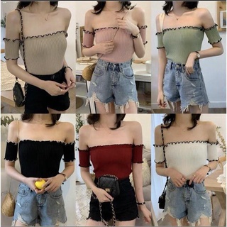 Underwear▤✚NICE Off Shoulder Knitted Tube top Blouse