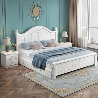 Modern Bedstead Solid Wood Bed1.8M Double Bed1.5Household Economy1mM Master Bedroom Single Bed