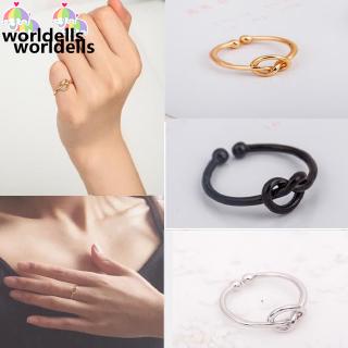 [Worldells]Simple Knot Open Adjustable Ring for women