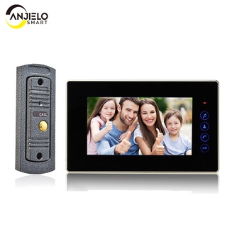 AnjielaSmart 7 inch home phone Video Doorbell Door phone Record Intercom System Infrared Night Vision Camera with 16G TF Card