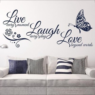 Live Laugh Love Butterfly Flower Wall Art Sticker Modern Wall Decals Quotes Stickers Wall Stickers (3)
