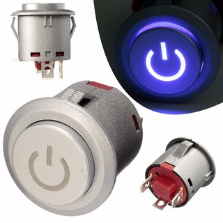 ✨mamy✨12V 22mm Blue LED Autolock Power Button Push Button ON/Off Switch Latching