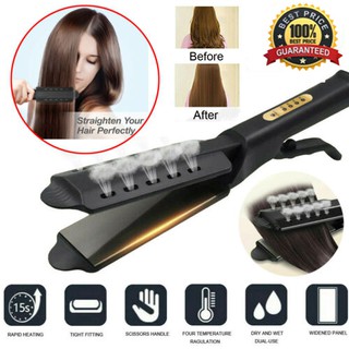 Hair Straightener Tourmaline Ionic Flat Iron Hair Straightening Iron Steamer Hair Styling Tool (1)