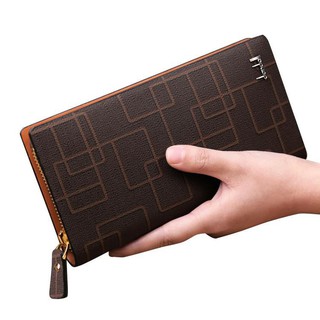 Wallet Men Long Section Zipper Leather Clutch Purse Business Phone Hand Bag