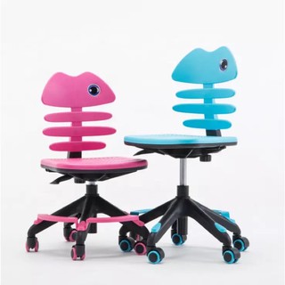 Children kids office swivel computer chair with auto stop wheels when child is seated with foot rest