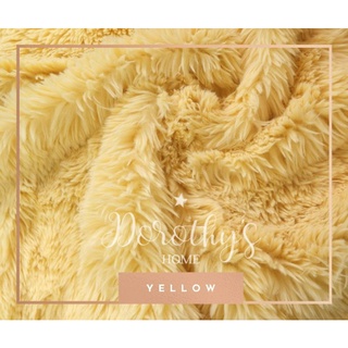 Pastel Yellow Soft Shaggy Faux Fur Fabric, Small Sizes