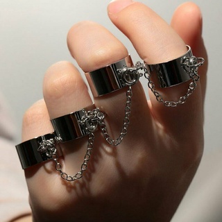 Fashion Cross Chain Ring Adjustable Joint Finger Ring Silver Hip Hop Punk Women Men BFF Jewelry Gifts Hot wholesale