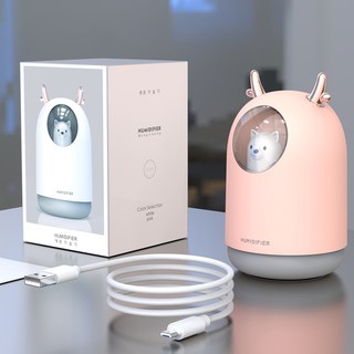300ml Air Humidifier Cute Bear Timing Ultrasonic Humidifier USB Car Purifier Diffuser 7 Color Light (6)