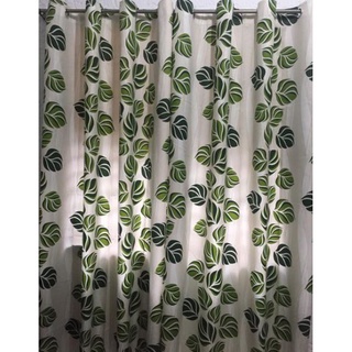✟❅✘1PC Printing Curtain Leaf Green 215x150cm with 8 Ring DIY combination curtains CURTAIN HANS (5)