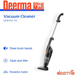 Deerma DX115C/DX118C Household Vacuum Cleaner Mini Handheld Pushrod Cleaner Strong Suction Low Noise (1)