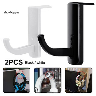 SGES_2Pcs Universal Headphones Headset Hanger PC Monitor Desk Stick-on Stand Holder