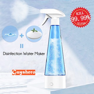 Disinfection Spray Machine Fogging Liquid Sprayer Bottle Electrolysis Water and Salt Get Sodium Hypochlorite 84 Disinfectant 99.9% Kill Germs Disinfection Maker 380ml Multifunction (1)