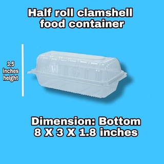 Half roll clamshell food container