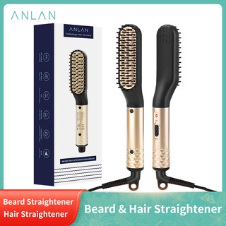 ANLAN Hair Comb Brush Beard Straightener Multifunctional Hair Straightening Comb Hair Curler Quick