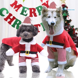 Small Large Dogs Pet Cat Cute Christmas Santa Claus Clothes Warm Outfit Costume