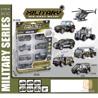 MILITARY VEHICLE DIE CAST METAL 7 IN 1 TRUCK TRUCKS CAR CARS HELICOPTER TOY TOYS TOYPALACEPH