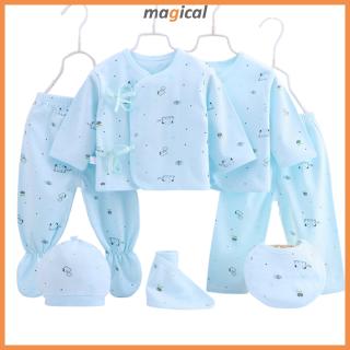 7 pcs/set Baby Newborn Cotton Cartoon Printing Clothes Set Girls Boys Soft Wear (9)