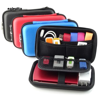 ☆_Portable USB Flash Hard Disk Drive Data Cable Power Bank Carry Storage Case Bag