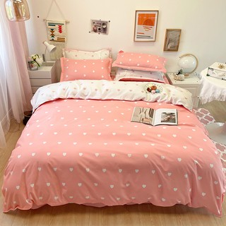 Double SIde use Heart Series Without any Comforter Lovely Panda 3/4in1 Fashion Bedding Set Bedsheet Pillowcase Blanket Quilt Cover Set Single Full Queen King szie