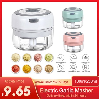 Electric Garlic Press 100/250ml Kitchen Garlic Crusher USB Wireless Food Chili Garlic Chopper Masher