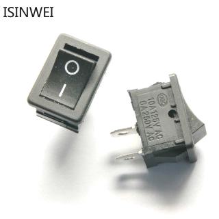20pcs Rocker Switch Power Switch KCD1-101 15*21 6A/250V Black Plastic 2 Pin