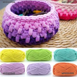 WEIJIAOSHOP 100g Hand Knitting Blanket Basket Rugs Wool Yarn DIY Crochet Mats Elastic Cloth