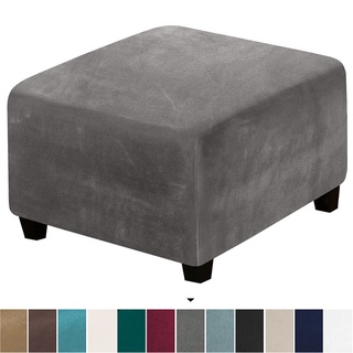 Elastic Square Footstool Slipcover Sofa Footrest Chair Cover Ottoman Stool Cover Velvet Ottoman Slipcover Furniture Protector