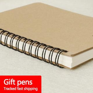 Khaki Sketchbook Spiral notebook Light beige inner blank 100pages 75 GSM Kraft Paper Cover A5 14.0x21.0cm School supplies