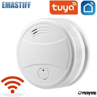 Tuya-Wifi Smart Smoke Detector Wireless Fire Alarm Sensor Control by Tuya App Home Office Smoke Alarm Fire Protection perfine