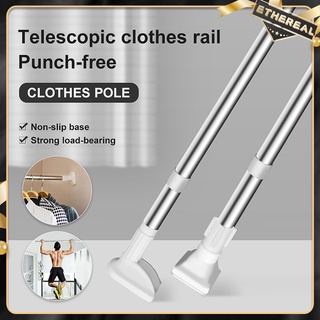 Punch-free Telescopic Rod Clothes Rail Adjustable Shower Curtain Rod Simple Support Rod