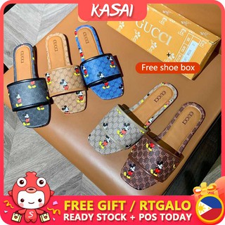 KASAI korean fashion Cucci telescopic strap sandals for women slides With box