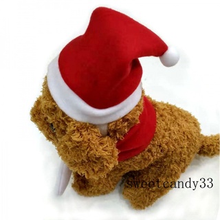 《 Sw 》 Christmas Pet Supplies Dog Christmas Hat Scarf Cat (6)