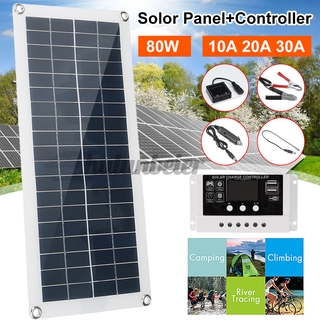 80W Solar Panel Kit 12V Solar Panels Solar Cells for Car Camping Yacht RV Battery Solar Charger Without Controller