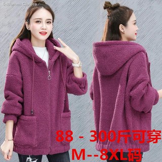 ㍿∈✉Extra-large fat mm300 catties imitation lamb velvet jacket women autumn and winter new loose wild (1)
